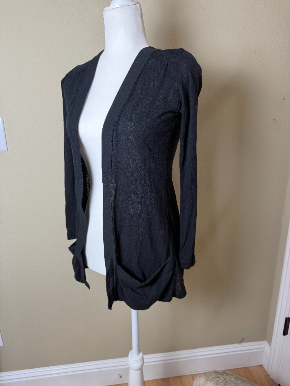 Cotton On Open Drape Pocket Longline Cardigan Size Small Slightly Sheer